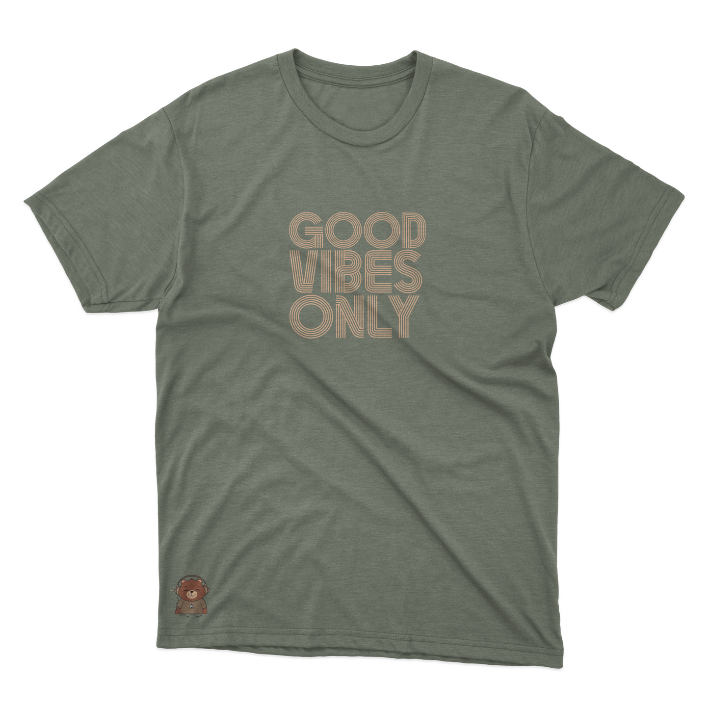 Good Vibes Bear front / left signature graphic