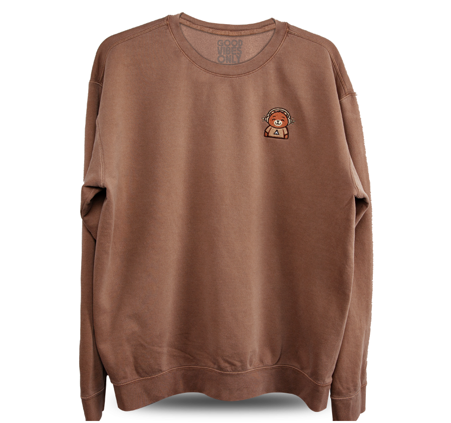 Good Vibes Bear - Lightweight Fleece Crewneck